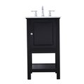 Convenience Concepts 19 in. Metropolis Single Bathroom Vanity Set - Black HI2219255